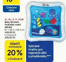 Tesco Baby Einstein Podložka vodní dětská, 6,1 × 58.2 × 58.2 cm nabídka