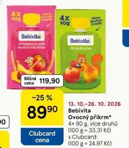 Tesco Bebivita Ovocný příkrm nabídka