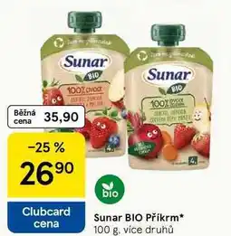 Tesco Sunar BIO Příkrm, 100 g, více druhů nabídka