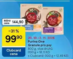 Tesco Purina One Granule pro psy, 800 g, více druhů nabídka