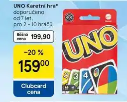 Tesco UNO Karetní hra, doporučeno od 7 let, pro 2 - 10 hráčů nabídka