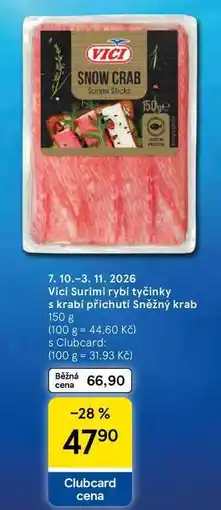 Tesco Vici Surimi rybí tyčinky s krabí příchutí Sněžný krab nabídka