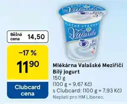 Tesco Mlékárna Valašské Meziříčí Bílý jogurt nabídka