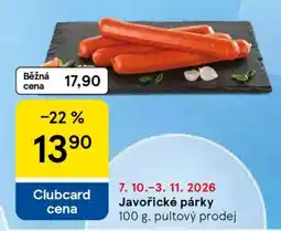 Tesco Javořické párky nabídka