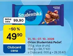 Tesco Orion Studentská pečeť nabídka