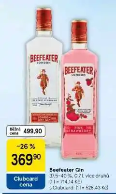 Tesco Beefeater Gin nabídka