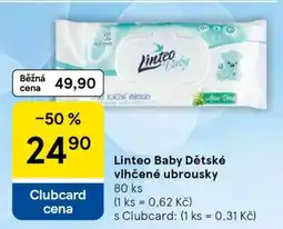 Tesco Linteo Baby dětské vlhčené ubrousky nabídka