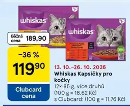 Tesco Whiskas kapsičky pro kočky nabídka