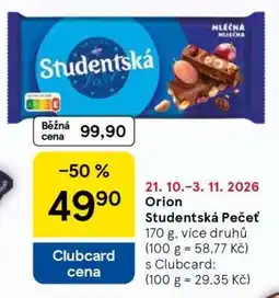 Tesco Orion Studentská pečeť nabídka