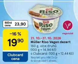 Tesco Müller Riso Vegan dezert nabídka