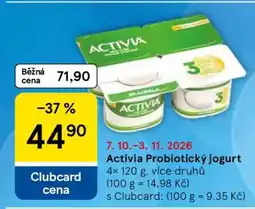 Tesco Activia Probiotický jogurt nabídka