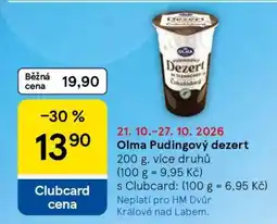 Tesco OLMA Pudingový dezert nabídka