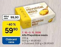 Tesco Alfa Přepuštěné máslo nabídka