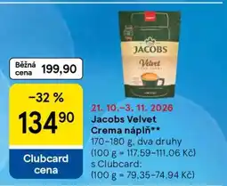 Tesco Jacobs Velvet Crema náplň nabídka