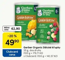Tesco Gerber Organic Dětské křupky nabídka