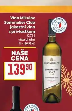 Billa Vino Mikulov Sommelier Club jakostní vína s přívlastkem nabídka