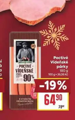 Billa Poctivé Vídeňské párky nabídka