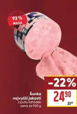 Billa Šunka nejvyšší jakosti z pultu lahůdek cena za nabídka