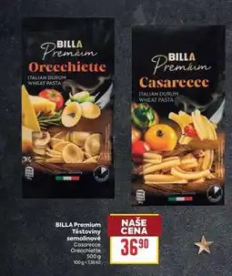 Billa BILLA Premium Těstoviny semolinové Casarecce Orecchiette nabídka