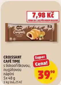 Penny Market CROISSANT CAFÉ TIME s liskooříškovou, nugátovou náplní nabídka