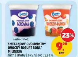 Penny Market SMETANOVÝ DVOUVRSTVÝ OVOCNÝ JOGURT BONI/ MILKERIA různé druhy nabídka