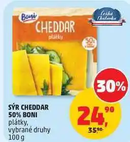 Penny Market SÝR CHEDDAR 50% BONI plátky, vybrané druhy nabídka