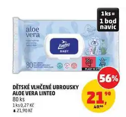Penny Market DĚTSKÉ VLHČENÉ UBROUSKY ALOE VERA LINTEO, 80 ks nabídka