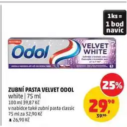 Penny Market ZUBNÍ PASTA VELVET ODOL white nabídka