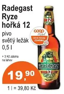 COOP DISKONT Radegast Ryze hořká 12 nabídka