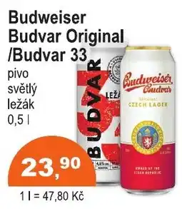 COOP DISKONT Budweiser Budvar Original /Budvar 33 nabídka