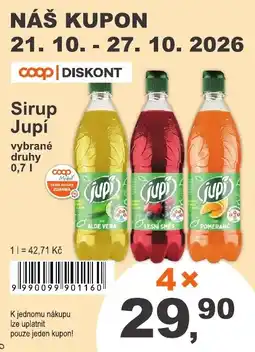 COOP DISKONT Jupí sirup vybrané druhy nabídka