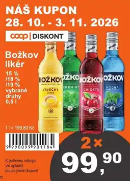 COOP DISKONT Božkov likér nabídka