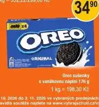 COOP DISKONT Oreo sušenky s vanilkovou náplní nabídka