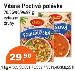 COOP DISKONT Vitana Poctivá polévka nabídka