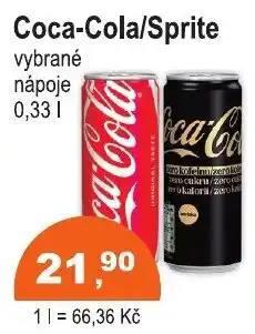 COOP DISKONT Coca-Cola/Sprite vybrané nápoje nabídka