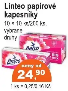 COOP DISKONT Linteo papírové kapesníky nabídka