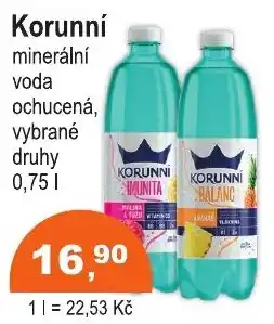 COOP DISKONT Korunní minerální voda ochucená, vybrané druhy nabídka