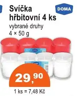 COOP DISKONT Doma svíčka hřbitovní nabídka