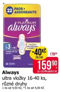 Teta Always ultra vložky nabídka