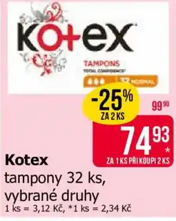 Teta Kotex tampony 32 ks nabídka