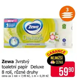 Teta Zewa 3vrstvý toaletní papír Deluxe nabídka