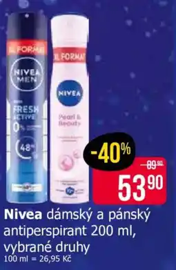 Teta Nivea dámský a pánský antiperspirant nabídka
