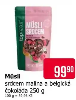 Teta topnatur müsli srdcem malina a belgická čokoláda nabídka