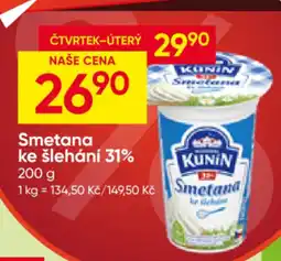 Hruška Kunin smetana ke šlehání 31% nabídka