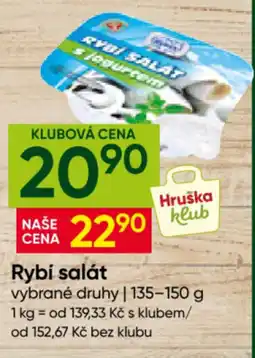 Hruška Hruška klub Rybí salát nabídka