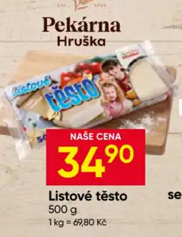 Hruška Pekárna Hruška Listové těsto nabídka