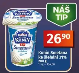 COOP TIP Kunín Smetana ke šlehání 31% nabídka