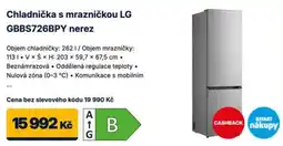 Datart LG chladnička s mrazničkou GBBS726BPY nerez nabídka