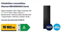 Datart Hisense chladnička s mrazničkou RB440N4AFA černá nabídka