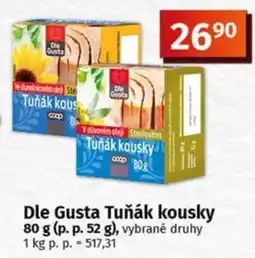 COOP TIP Dle Gusta Tuňák kousky nabídka